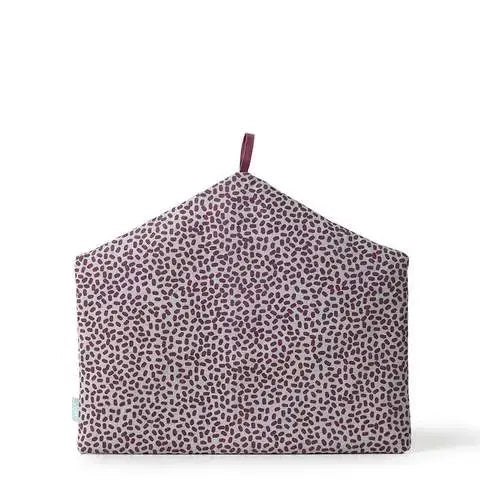 Hexagonal fabric product with a pattern on a white background