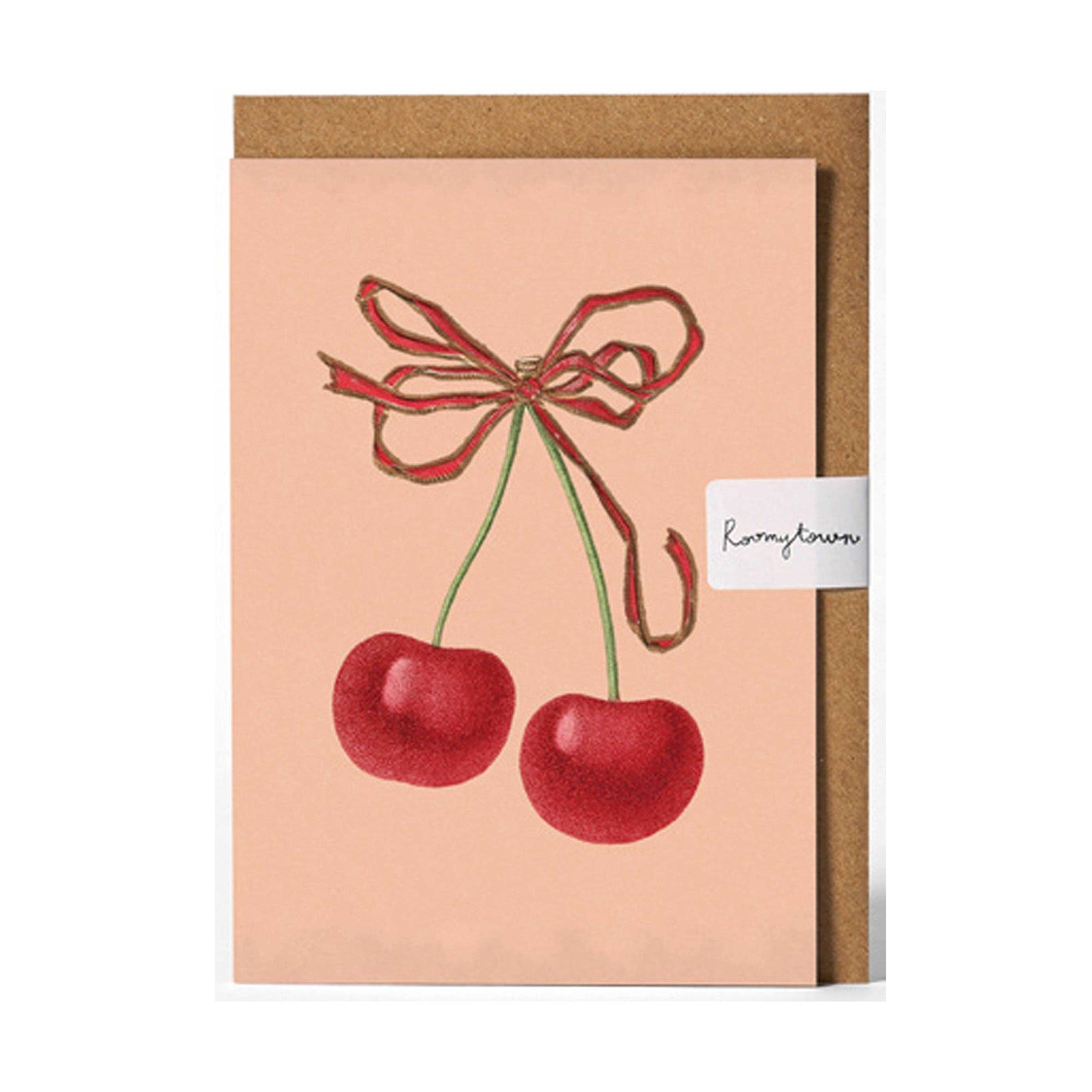 Vintage Cherries Greetings Card