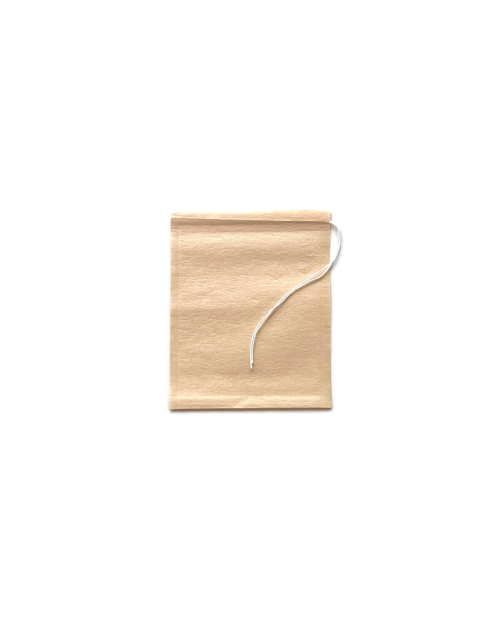 Single Biodegradable Paper Filter tea bag on a white background