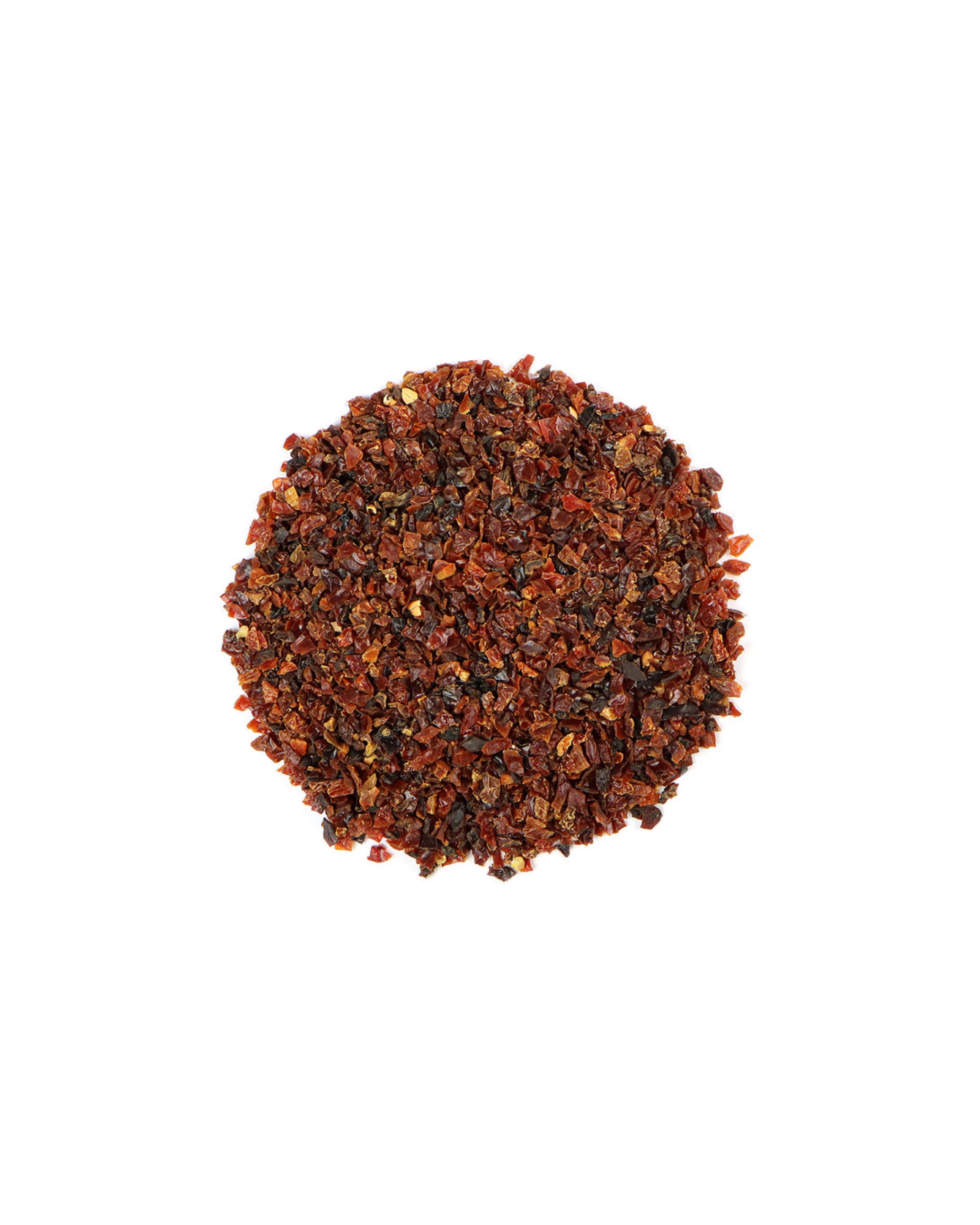 Pile of rose hips on a white background