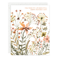 Floral card with 'You make my life beautiful. Happy Mother's Day.' text on a white background