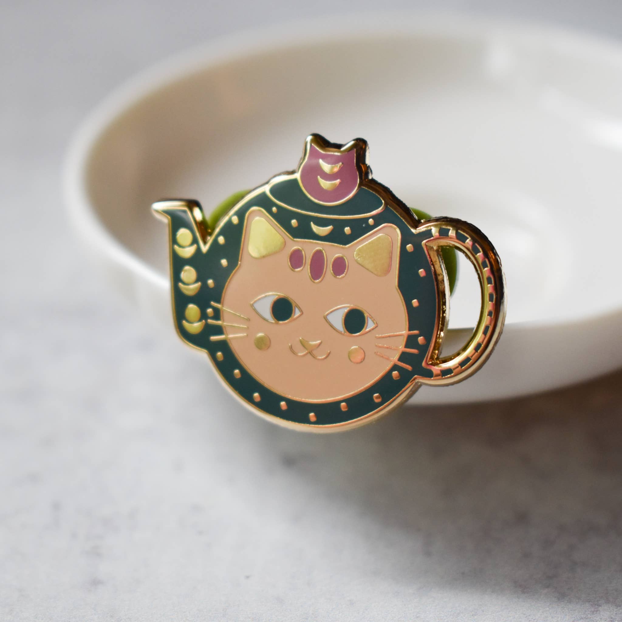 Cat Teapot Enamel Pin