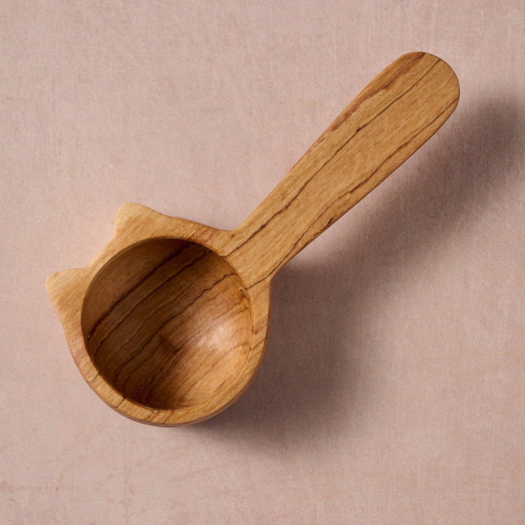 Kijiko Cat Olive Wood Scoop
