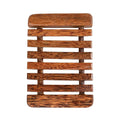 Wooden soap dish with a natural finish on a white background