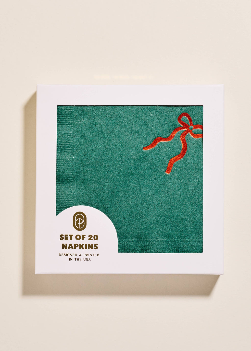 Christmas Bow Napkin Set - Green