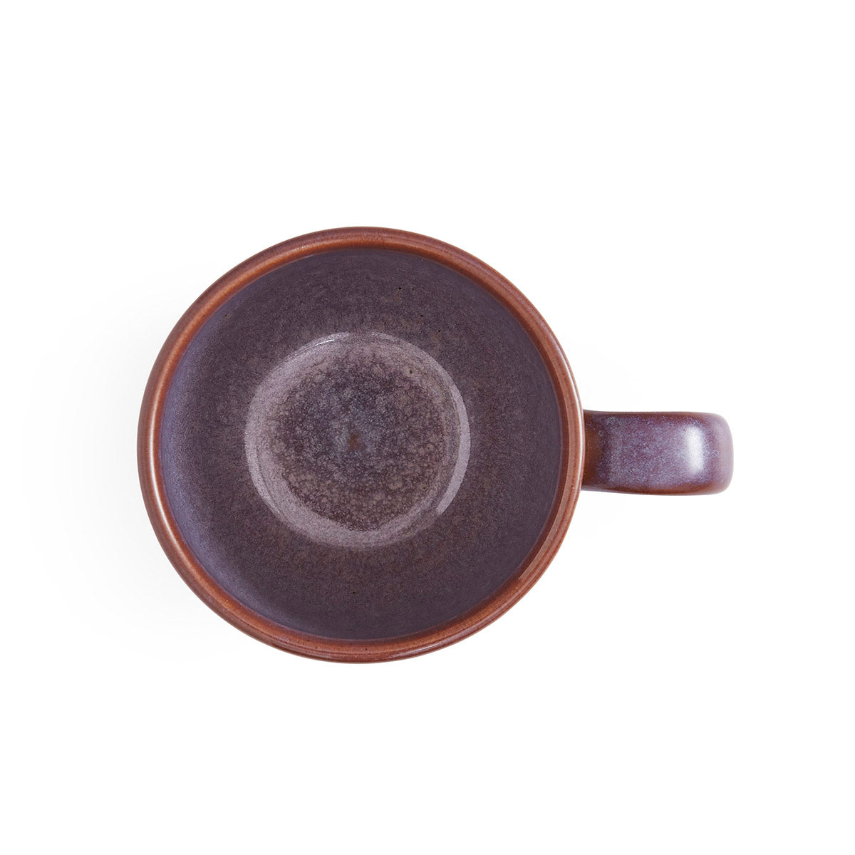 Purple ceramic mug on a white background