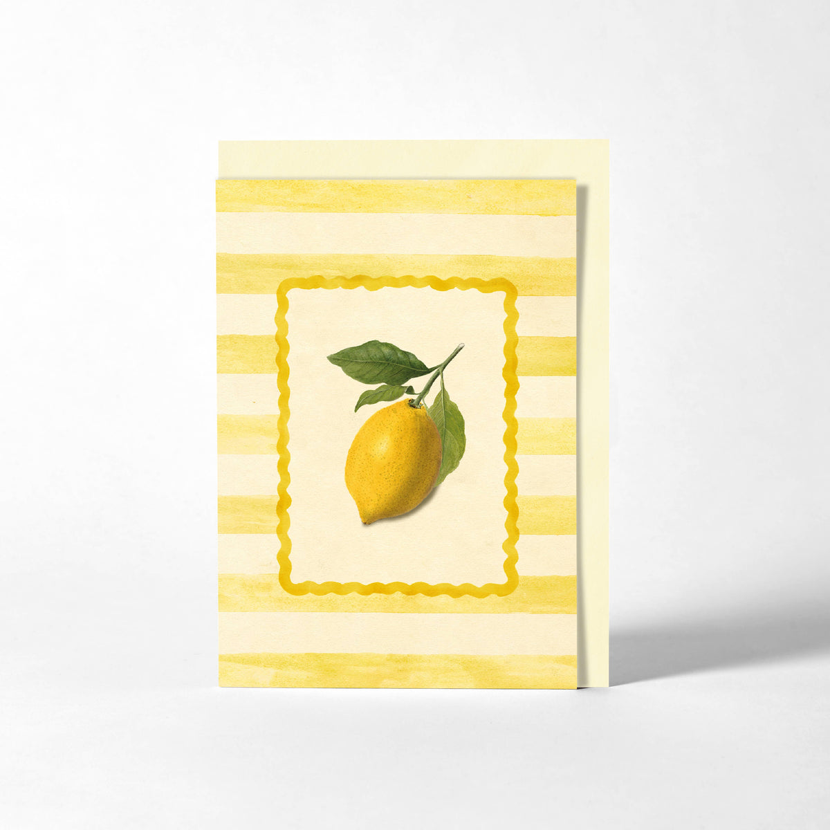 Lemon Yellow Stripe - Greeting Card