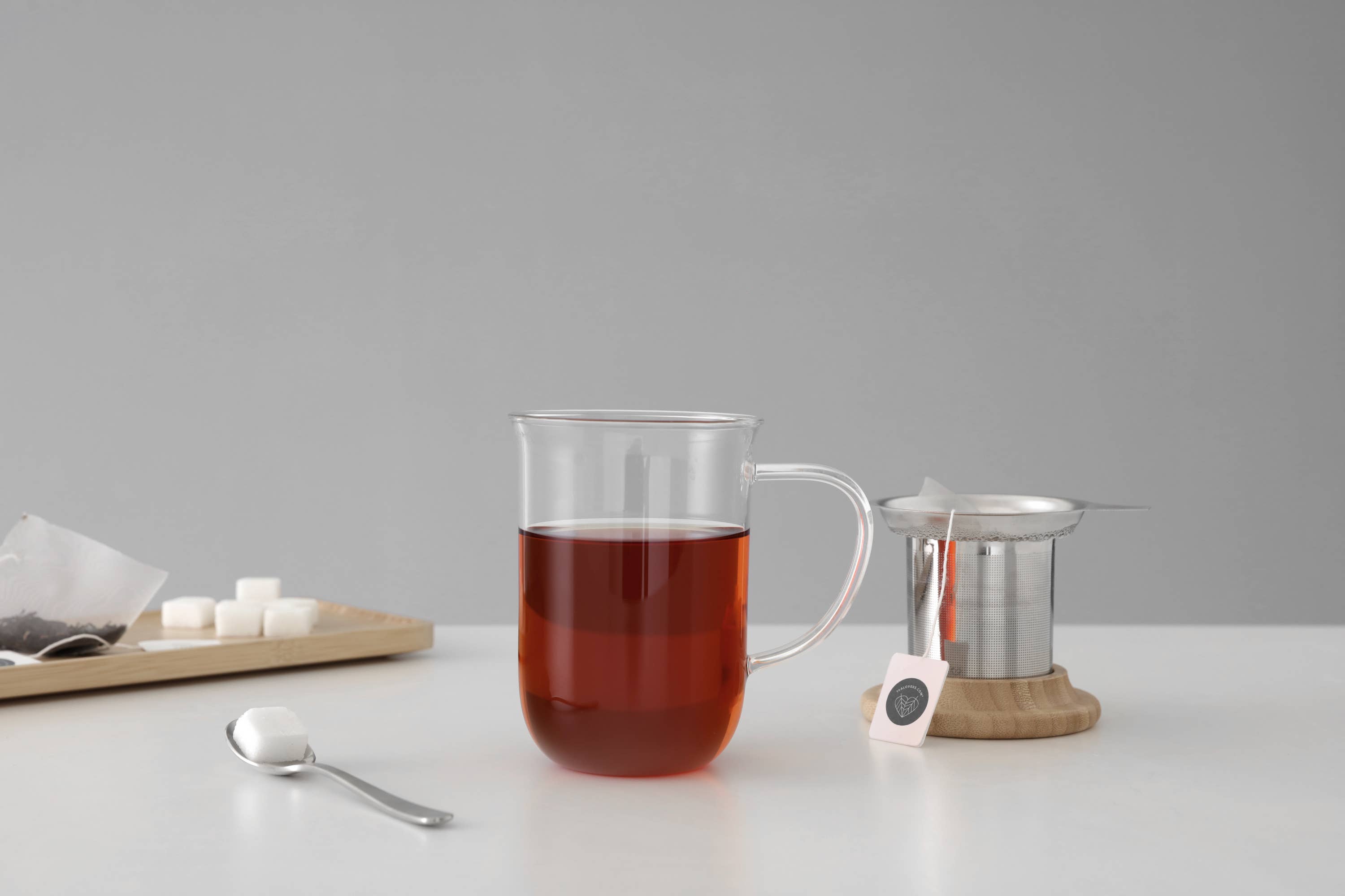 Minima™ Balance Glass Mug & Wood Lid w/ Infuser