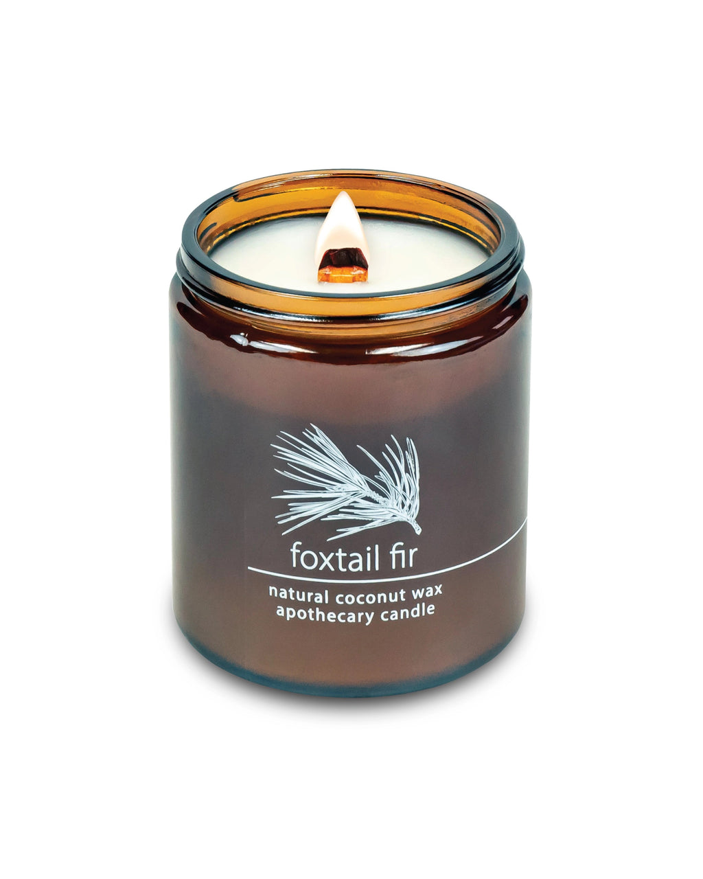 Candle in an amber jar on a white background