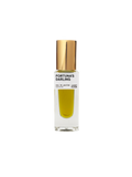 Perfume bottle labeled 'Fortuna's Darling' with a gold cap on a white background
