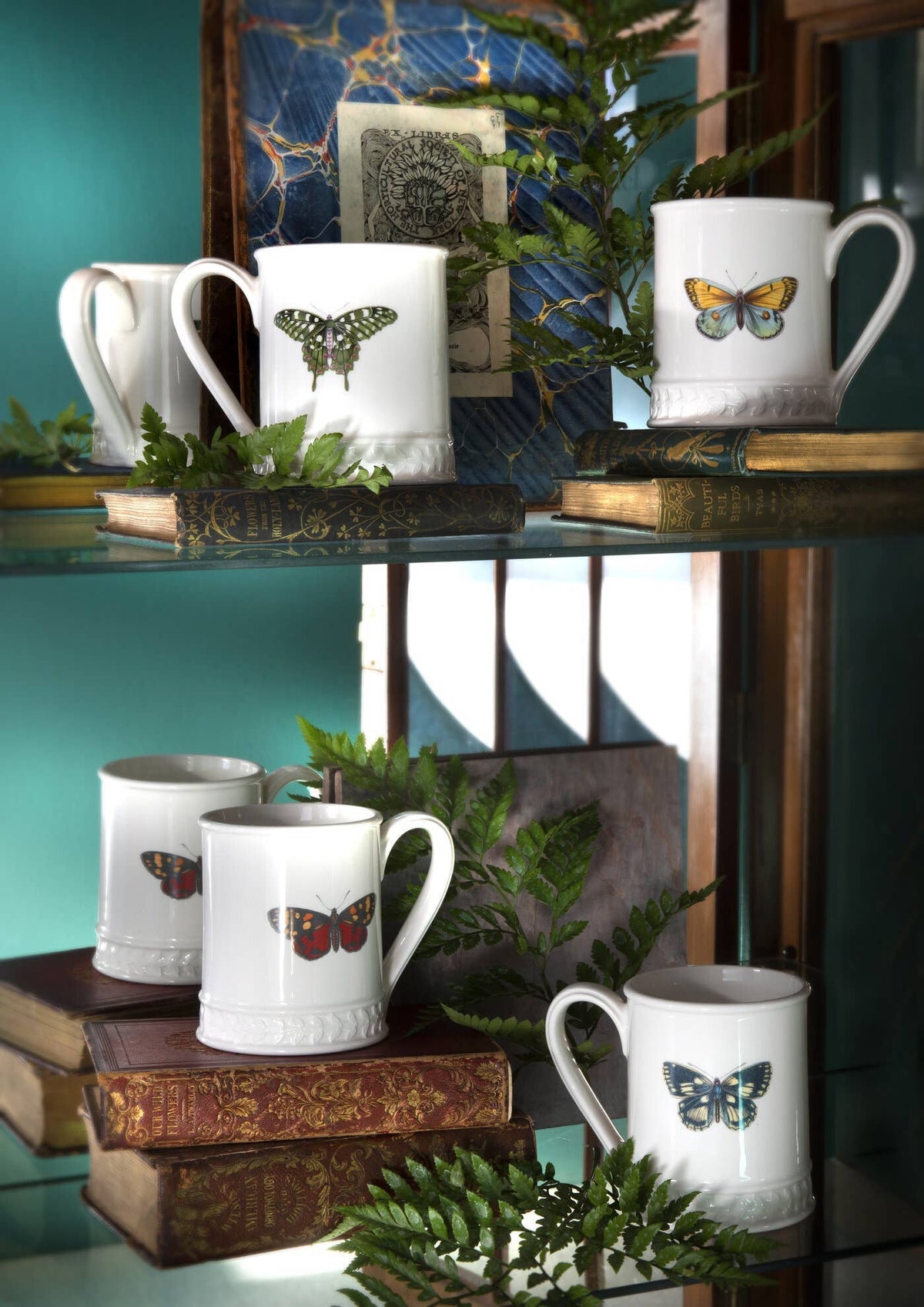 Botanic Garden Scarlet Butterfly Tankard Mug