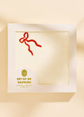 Christmas Bow Napkin Set - White