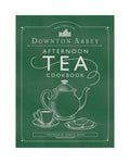 Green book cover of 'The Official Downton Abbey Afternoon Tea Cookbook' with teapot and cup illustration.