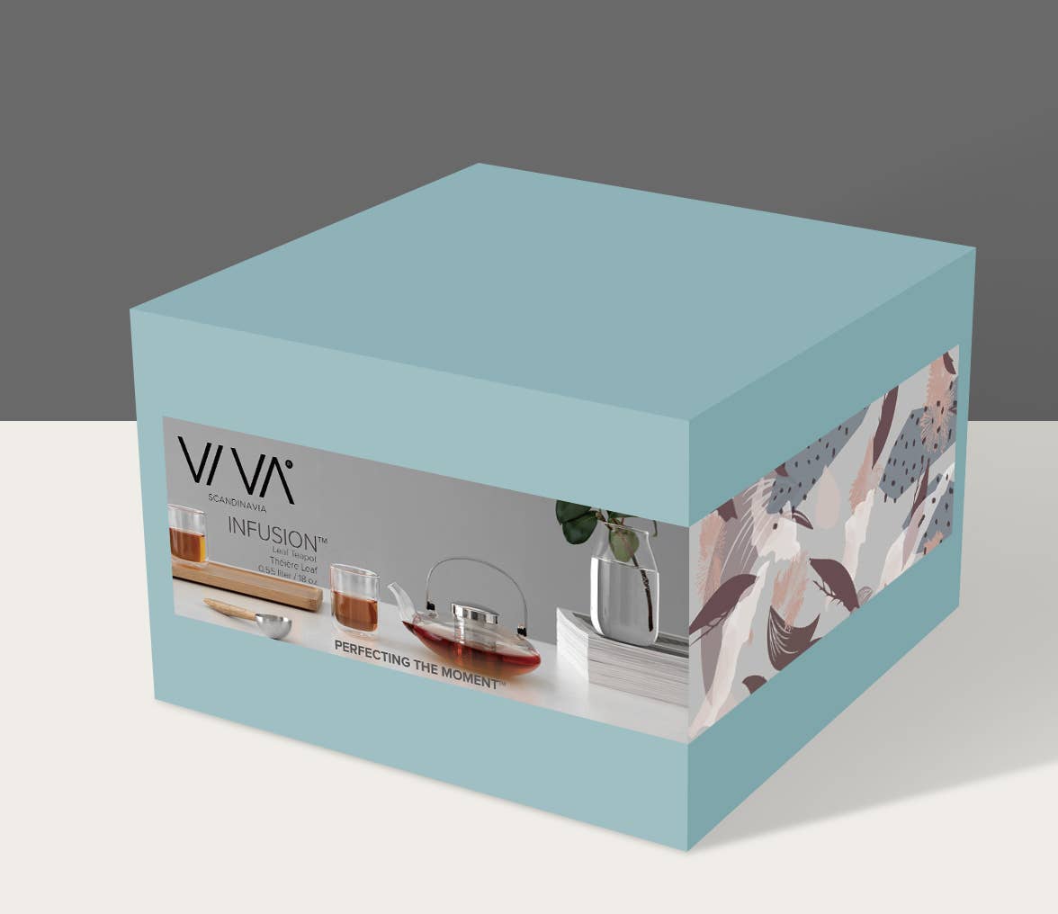 Infusion™ Glass Low Profile Teapot w/ Infuser - 18oz / 0.55L