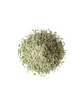 Dried fennel seeds on a white background