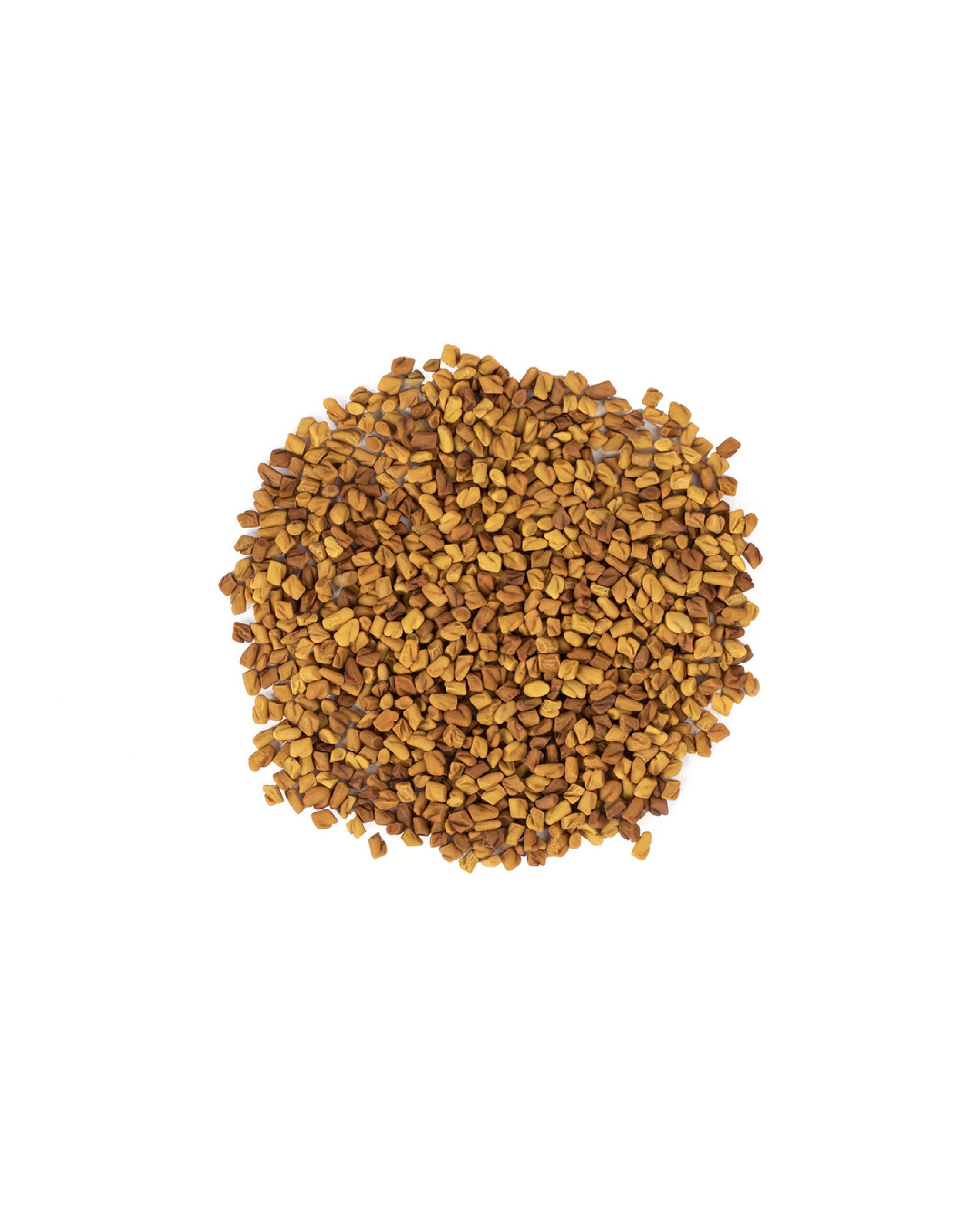 Pile of dried seed herbs on a white background