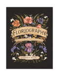 Book cover of 'Floriography' with floral design and text on a black background