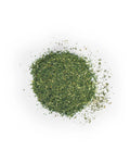 Dry green herbs on a white background