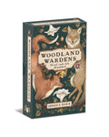 Box of 'Woodland Wardens' oracle deck with fox and owl illustrations on a white background