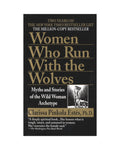 Book cover of 'Women Who Run With the Wolves' by Clarissa Pinkola Estés on a white background